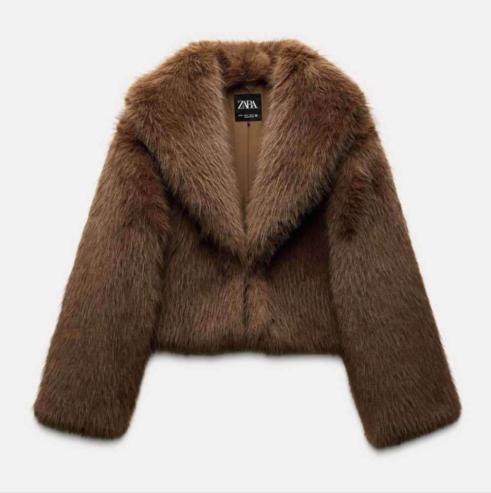 ZARA FAUX FUR SHORT COAT